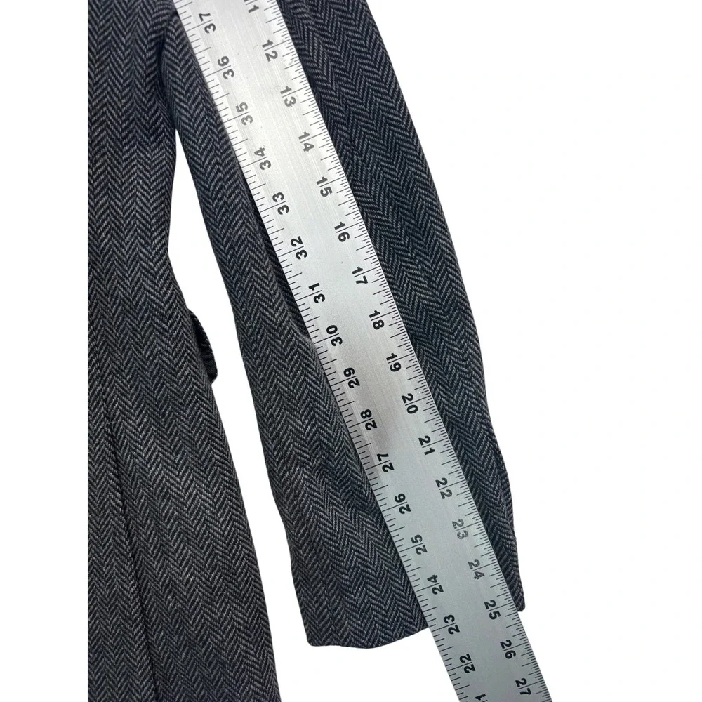 Claiborne 38R Gray Black Herringbone Tweed Blazer Jacket Sport Suit Coat Wool